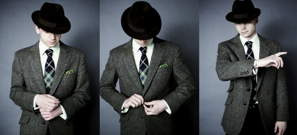 donegal tweed & fedora hat