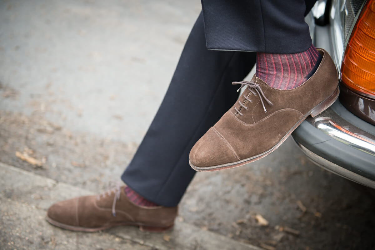 brown suede oxford shoes