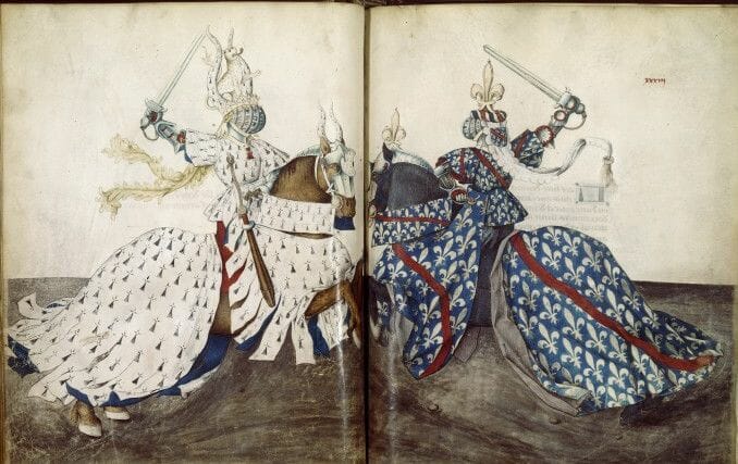 3 René_d'Anjou Księga turniejów II poł XV w książę Bretanii vs książę Burbonii