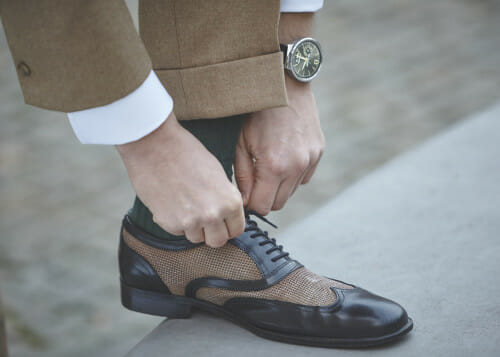 dwukolorowe obuwie męskie klasyczne