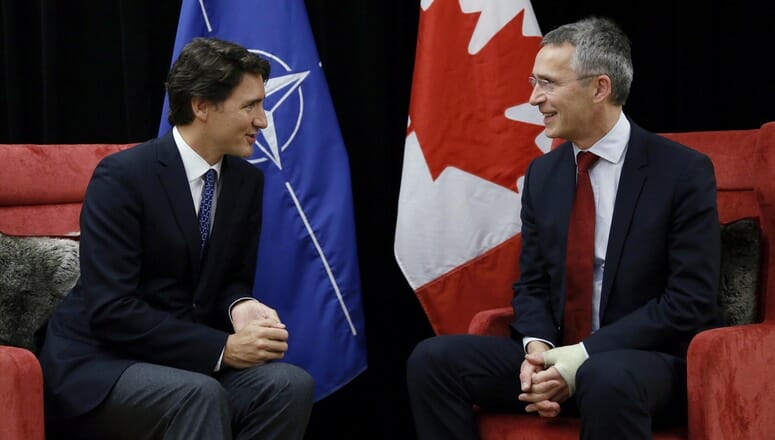 NATO Secretary General Jens Stoltenberg meeting with Canadian Prime Minister Justin Trudeau