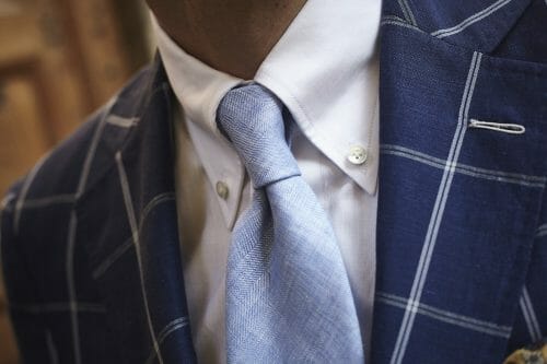 błękitny krawat len
