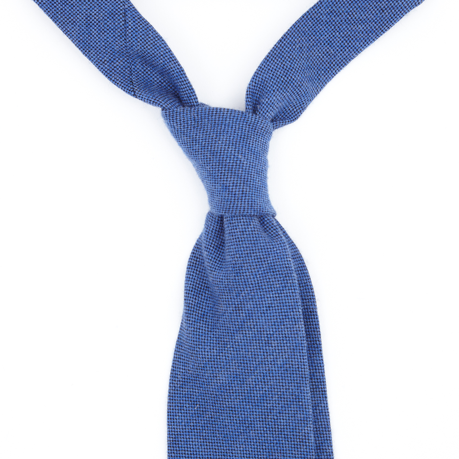 krawat wełna jedwab niebieski