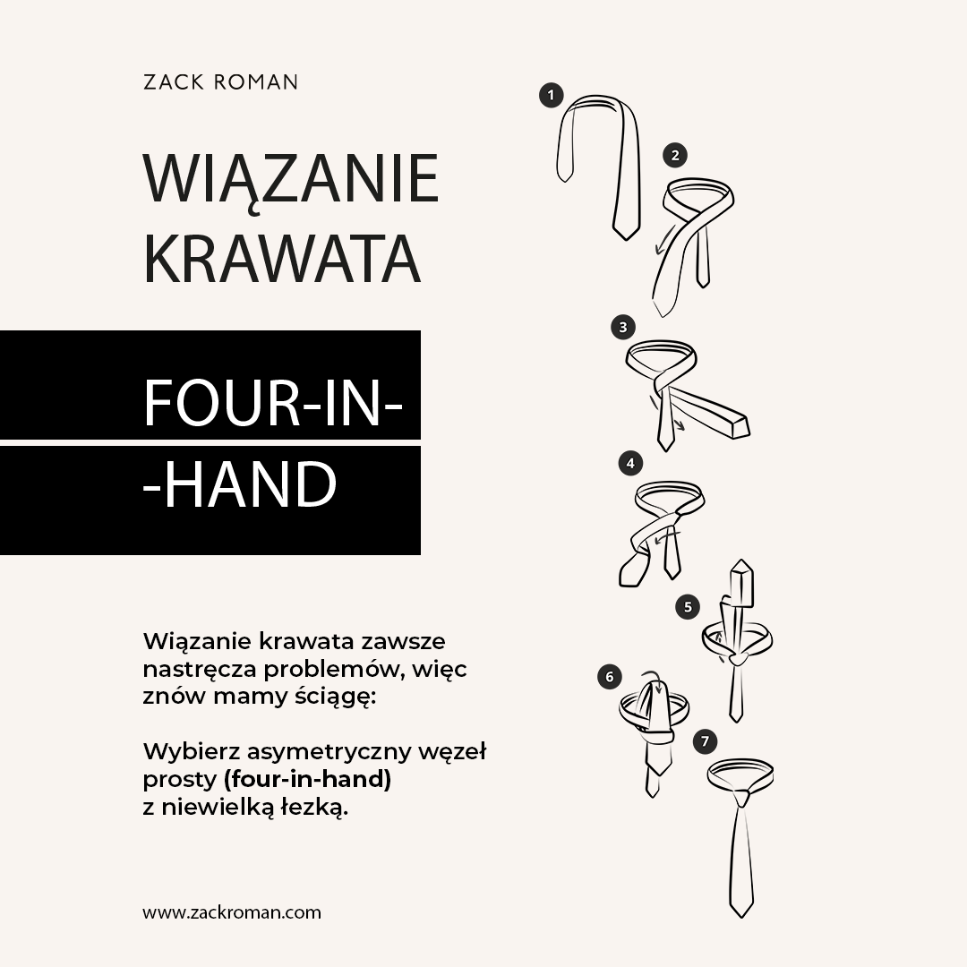 Jak zawiązać krawat węzłem four in hand